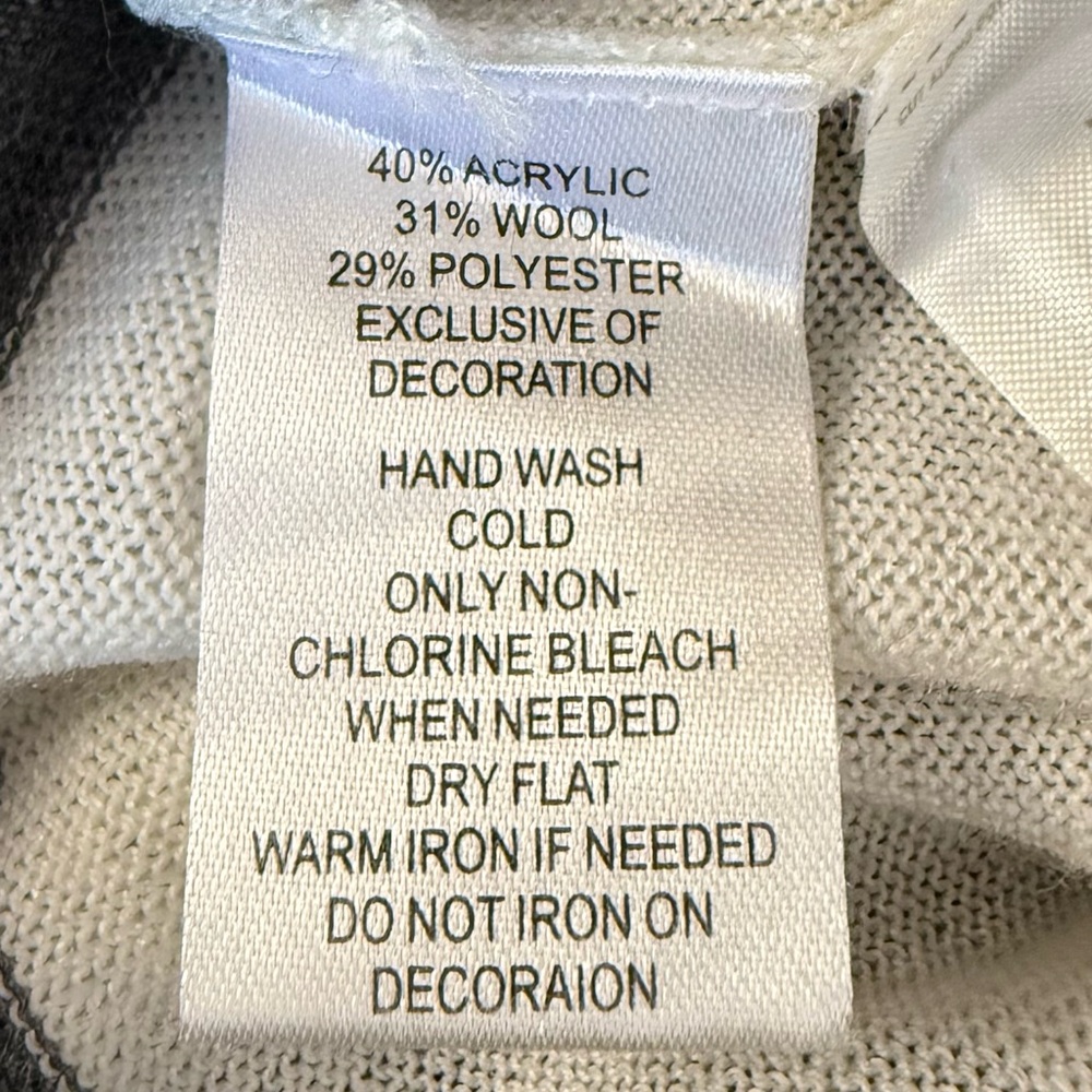 SOL-NOT AVAILABLE LOFT Charcoal & Winter White Knit Sweater - Picture 6 of 6